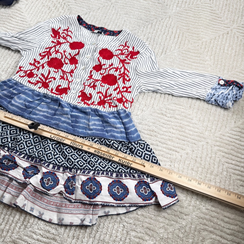 John Mark Tunic Top Women XS Tiered Boho Artsy Chic Peplum Whimsical Cottagrcore - Picture 5 of 10